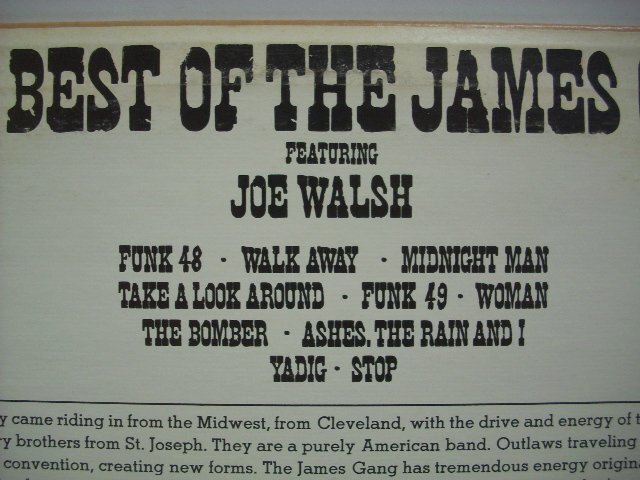 [輸入USA盤 LP] THE BEST OF THE JAMES GANG FEATURING JOE WALSH / ジェームスギャング ジョーウォルシュ ベスト ABCX-774 ◇60429_画像3