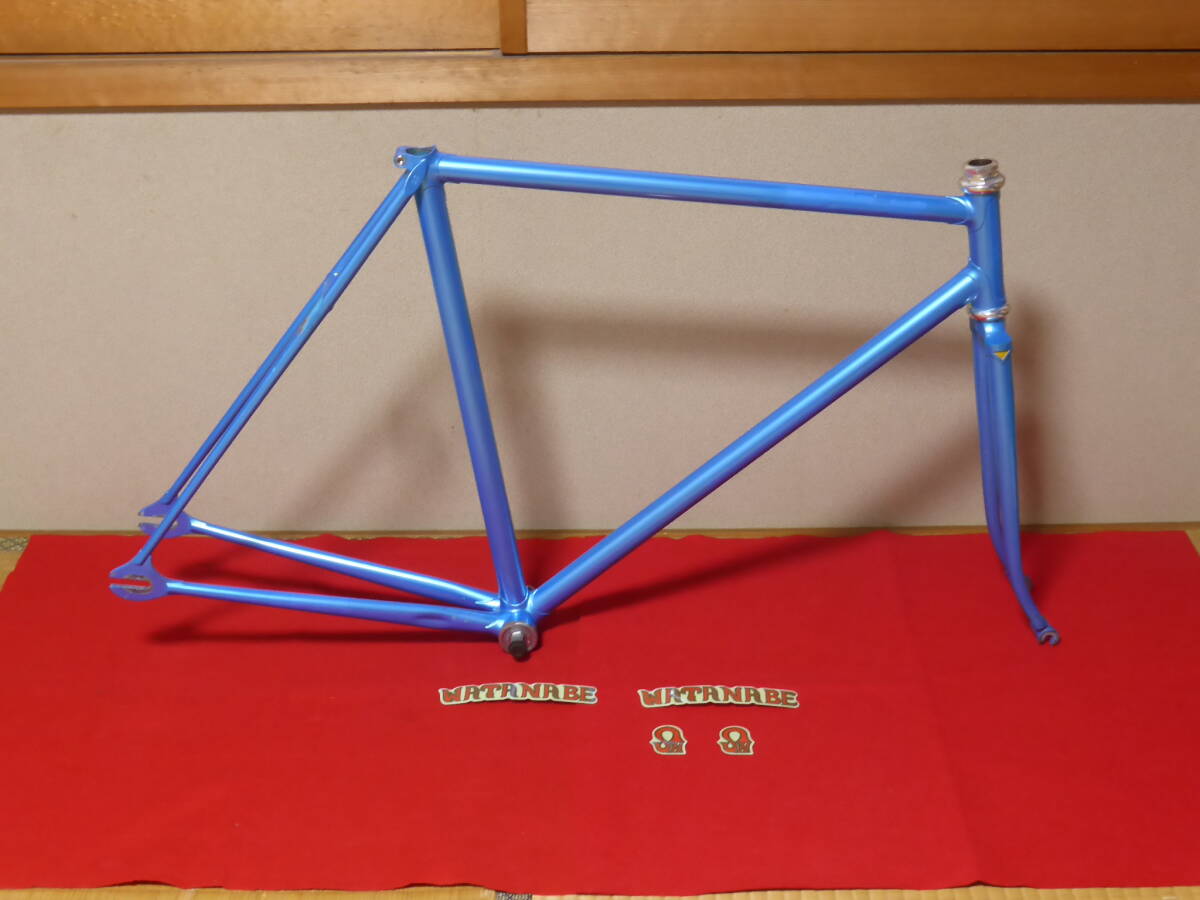 NJS PISTA 渡辺捷治製作所 SW WATANABE ピスト フレーム クロモリ 52cm 純正デカール付き keirin トラック 競輪 ワタナベ 3RENSHO ケルビム_画像1