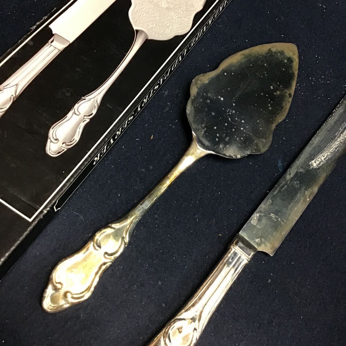 CAKE KNIFE & PASTRY SERVER シルバーカトラリー　ケーキカット　パストレイ　ケーキナイフ　シルバープレート　SILVER PLATE 高島屋_画像7