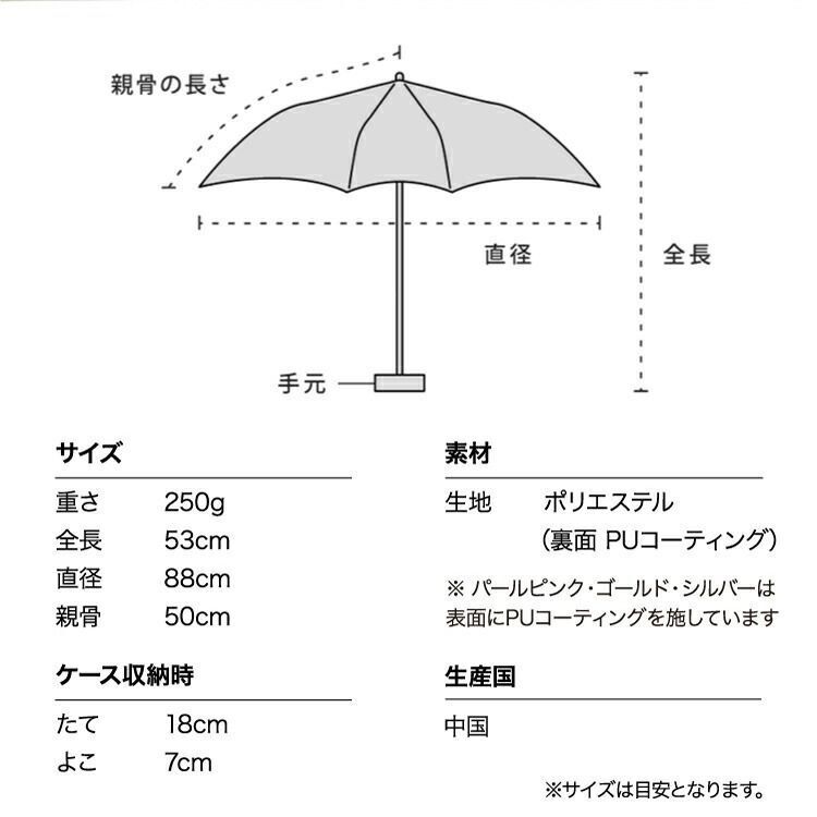 Wpc. 遮光 インサイドカラーtiny 日傘 折りたたみ 傘 シルバー 完全遮光 100％ 晴雨兼用 コンパクト 折傘_画像4
