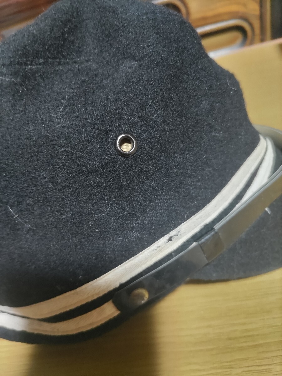 第二次世界大戦 海軍 帽子 黒色 厚手生地の画像4