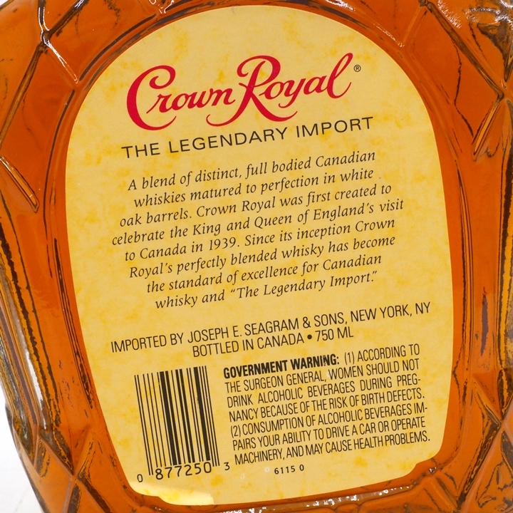 A24-359【2本セット】CROWN ROYAL クラウンローヤル 750ml 箱つき/キャプテンズテーブル 710ml 40％ ウイスキー 古酒 未開栓の画像4