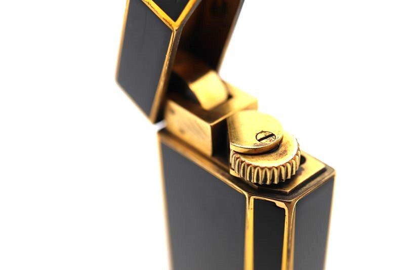 Cartier カルティエ　ガスライター　ローラー　ブラック×ゴールド　五角形　黒　喫煙具　金色_画像9