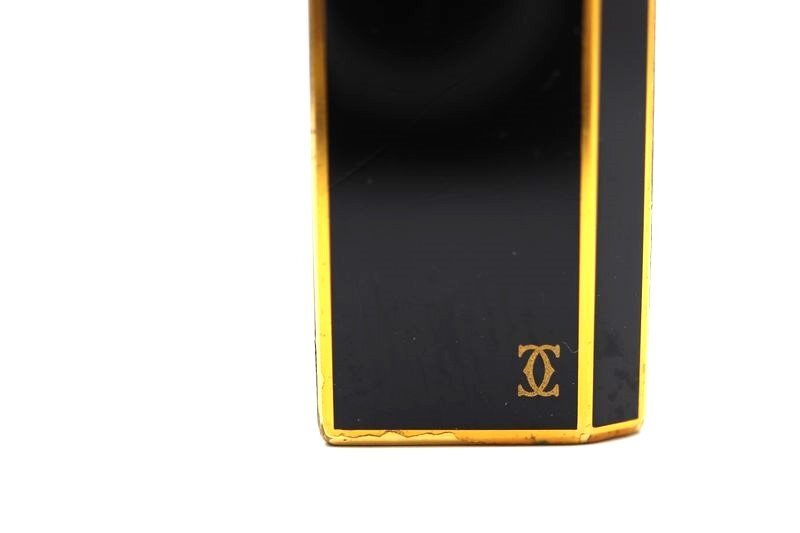 Cartier カルティエ　ガスライター　ローラー　ブラック×ゴールド　五角形　黒　喫煙具　金色_画像8