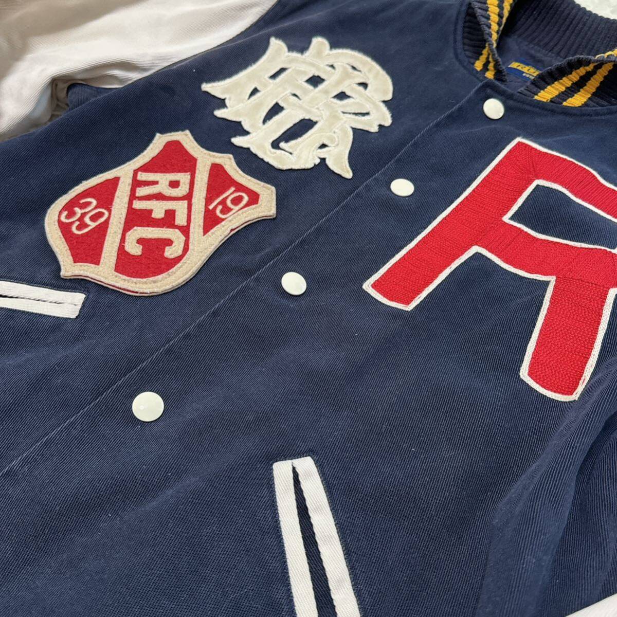 希少 ラルフローレン スタジャン RUGBY Ralph Lauren ラグビー コットン ワッペン アイビー 20s 90s ビンテージ 古着 RRL レタード 紺の画像3