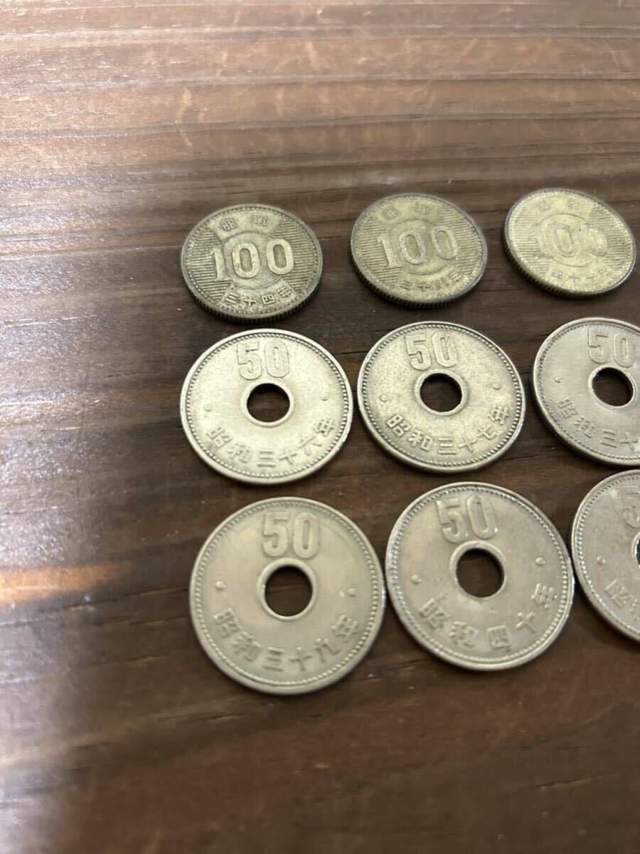 50円 100円　昭和34年　36年　37年　38年　39年　40年　41年　硬貨 旧50円硬貨 菊 旧100円玉　8枚セット　送料230円　匿名配送_画像5