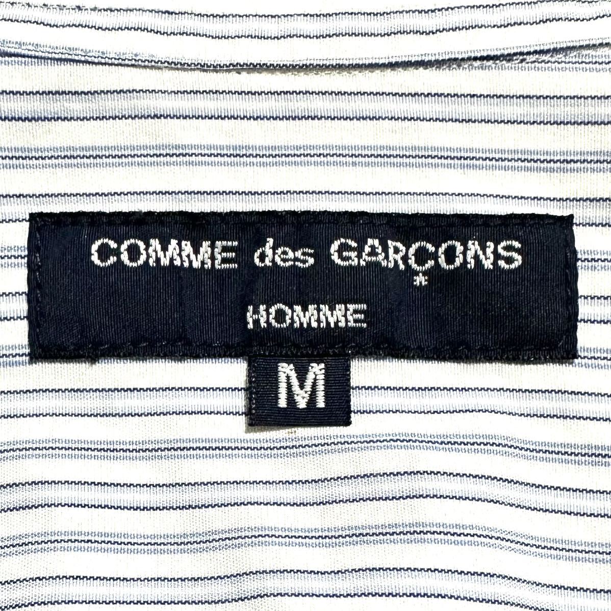 COMME des GARCONS HOMME AD2005 Switching Stripe Shirt コムデギャルソン オム ストライプ 長袖シャツ 切替 カーブ パッチワーク archive_画像7