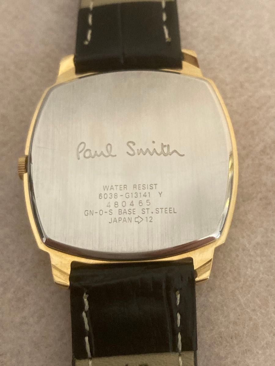 値下げ 稼働★ポールスミス QZ グリーン文字盤 メンズ腕時計 ※革ベルト新品交換済