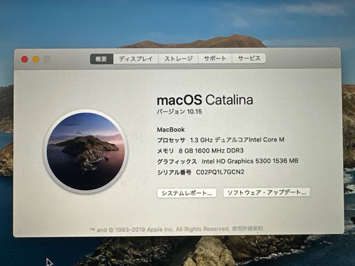 Apple MacBook Retina 2015 12インチCore M-5Y71 1.2GHz/RAM:8GB/SSD:512GB/12インチ]Catalina スペースグレー 動作品の画像3