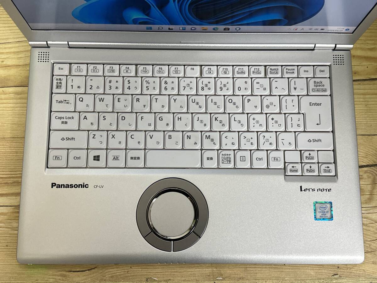 【美品♪】Panasonic Let's note CF-LV8[Core i7 8665 1.9GHz/RAM:16GB/SSD:512GB/14インチ]Windows 11 動作品_画像2