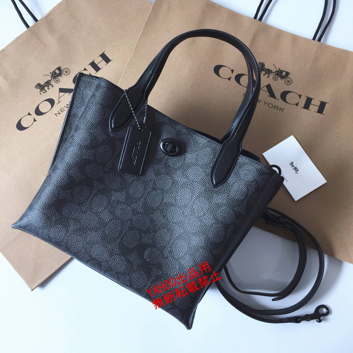 ★COACHバッグ★コーチ新作 C8562 チャコールブラック ハンドバッグ トートバッグ ショルダーバッグ 男女兼用 アウトレット品 新品の画像1