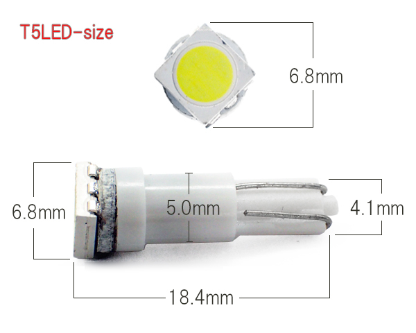 10個 T5 LED 【24V】3チップSMD 白 メーター球 エアコン球 ダッシュボードパネル内 5050チップ ホワイト SX021H の画像3