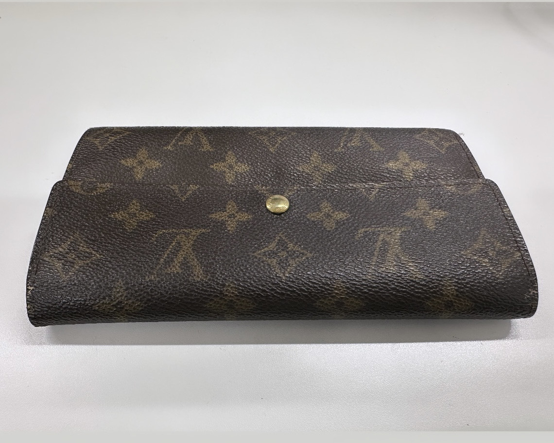 100円～★LOUIS VUITTON ルイヴィトン ヴィトン 長財布 ポルトモネ・ビエ・トレゾール モノグラム 財布 ウォレット ファスナートップ破損の画像6