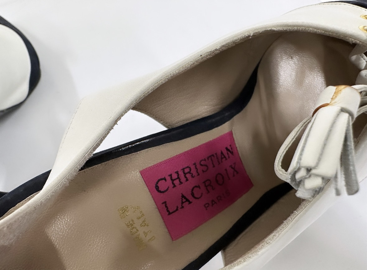 100円～◆Christian Lacroix クリスチャンラクロア 靴 ミュール 36 サンダル パンプス リボンの画像5