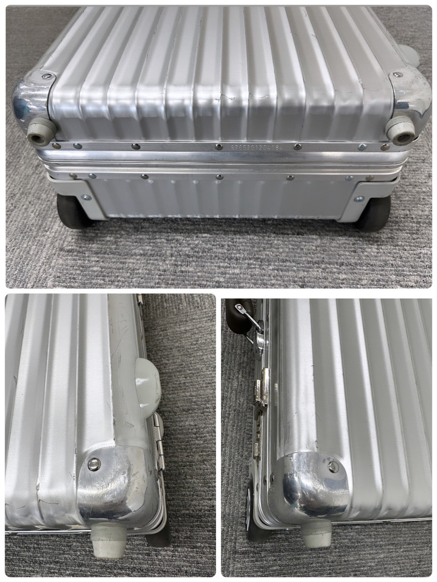 100円～★RIMOWA リモア クラシックフライト スーツケース キャリーケース 2輪 レザートップハンドル 35L シルバーの画像5