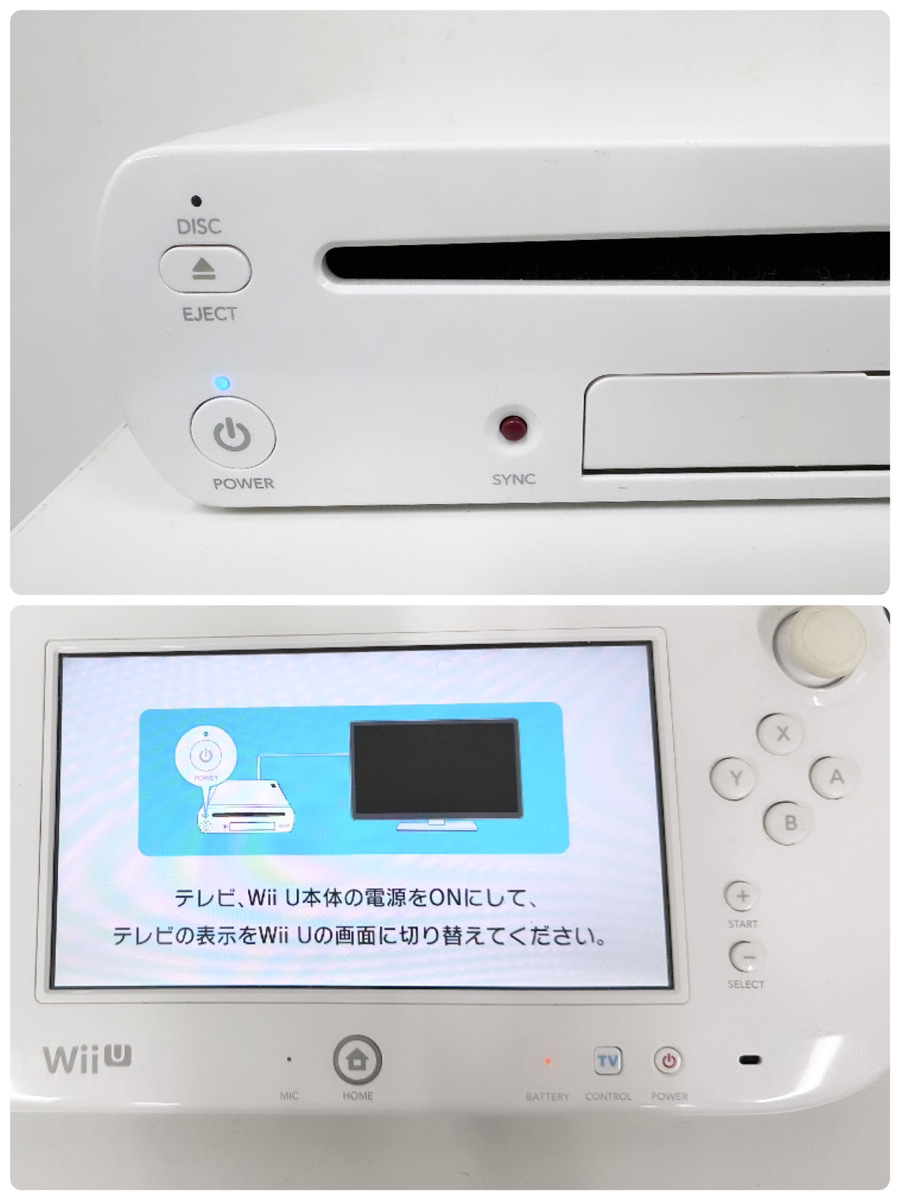 100円～◎NINTENDO 任天堂 ニンテンドー WiiU 本体 wii U 白 32GB WUP-101 初期化 wiiリモコン 2個 wiiUソフト 2本セットの画像3