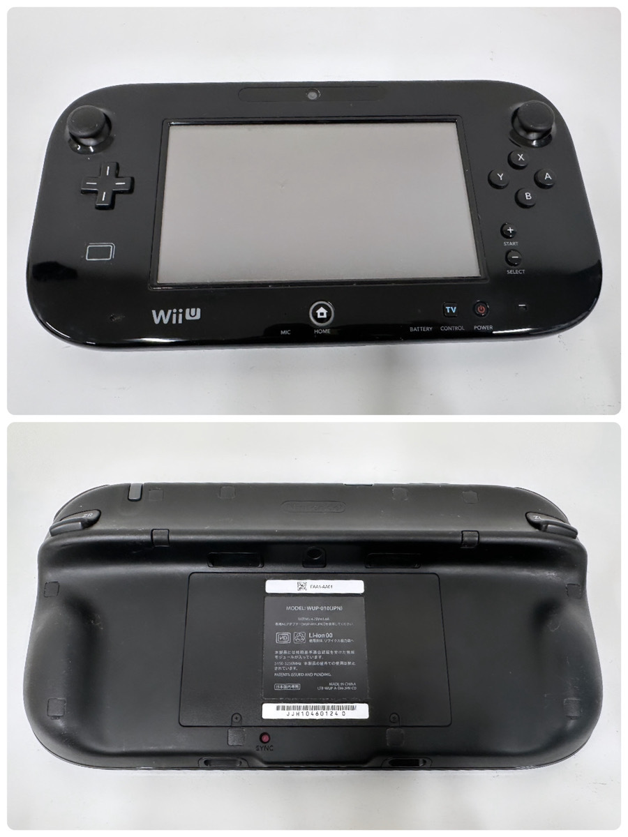 100円～◎NINTENDO 任天堂 ニンテンドー WiiU 本体 wii U 黒 32GB WUP-101 初期化 wiiリモコン コントローラー 太鼓 wiiUソフト マイク_画像3