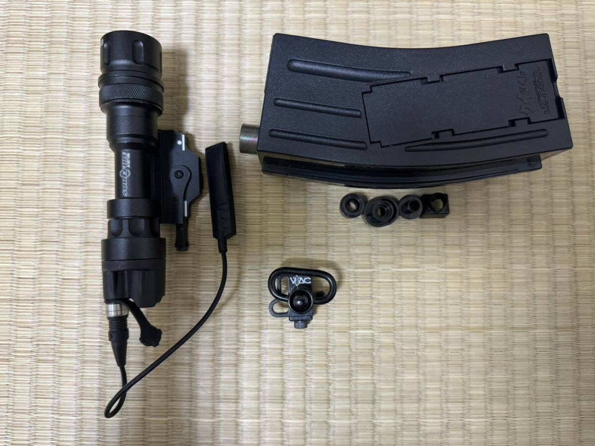  next generation electric gun Tokyo Marui HK416D operation verification settled PTS made PMAG 6ps.@SUREFIRE type flashlight replica ki kun charger battery attached 