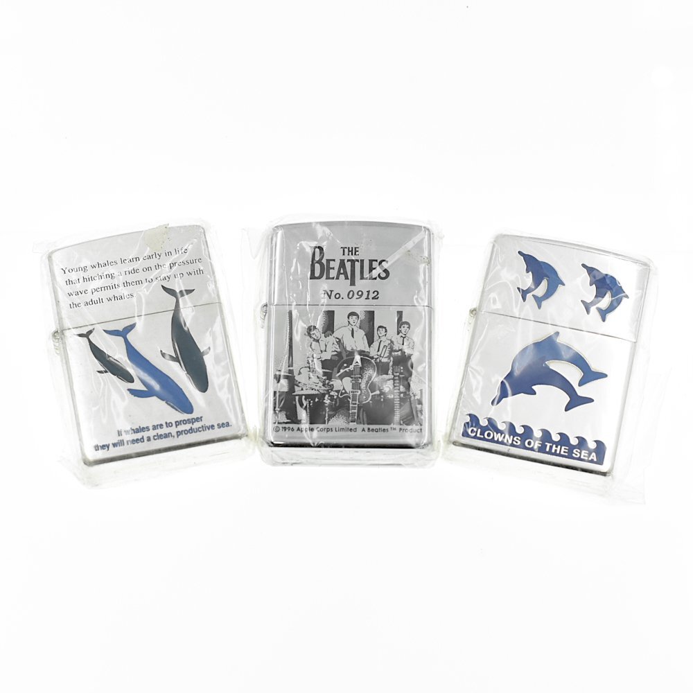 ZIPPO ジッポー ビートルズ №0912 クジラ イルカ オイルライター 3点セット 喫煙具_画像1