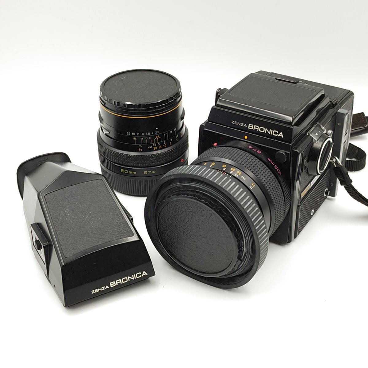 【T】ゼンザ ブロニカ SQ-A ZENZANON-S 1：3.5 f＝50mm/105mm レンズ付 中判フイルムカメラ_画像1