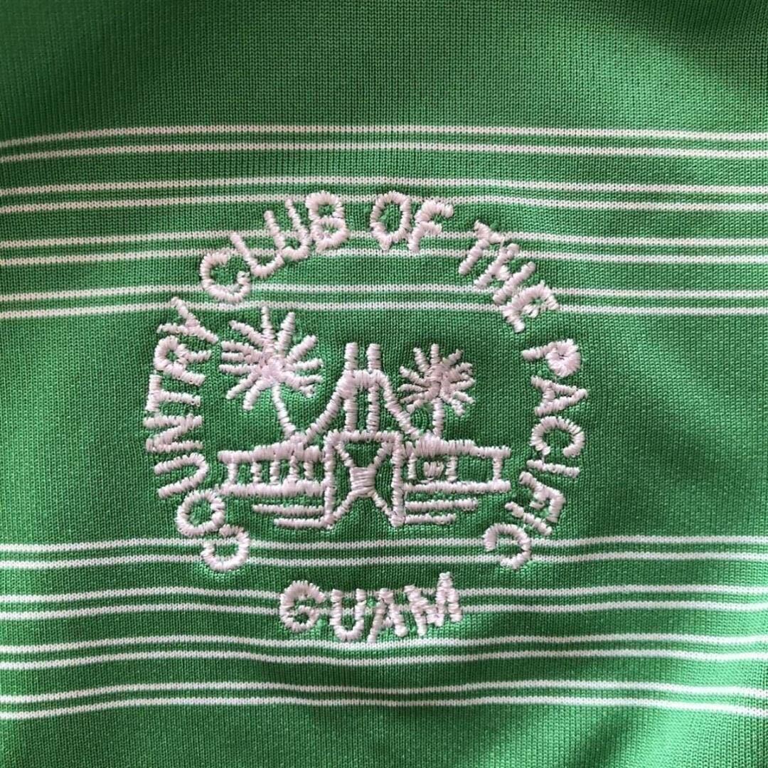NIKE GOLF Nike Golf Tour polo-shirt M green Guam dry lady's one Point embroidery sushu border short sleeves tops 