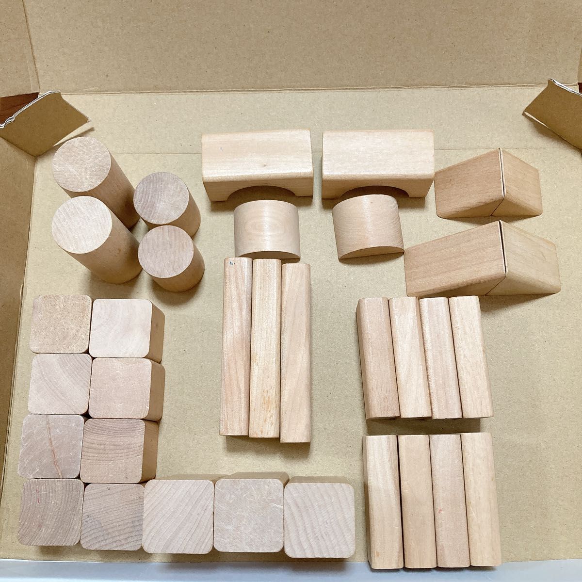積み木 ナチュラル 木製 知育玩具 34ピース つみき 木のおもちゃ