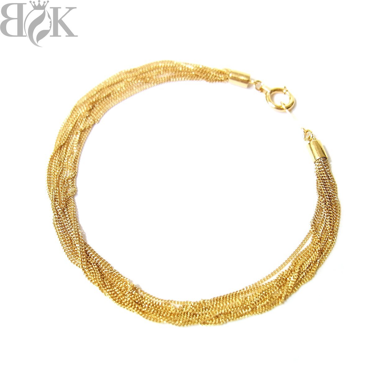 19102円 美品 ラソマ 750 K18 デザインブレスレット 10連 19102円 美品 ラソマ 750 K18 デザインブレスレット 10連