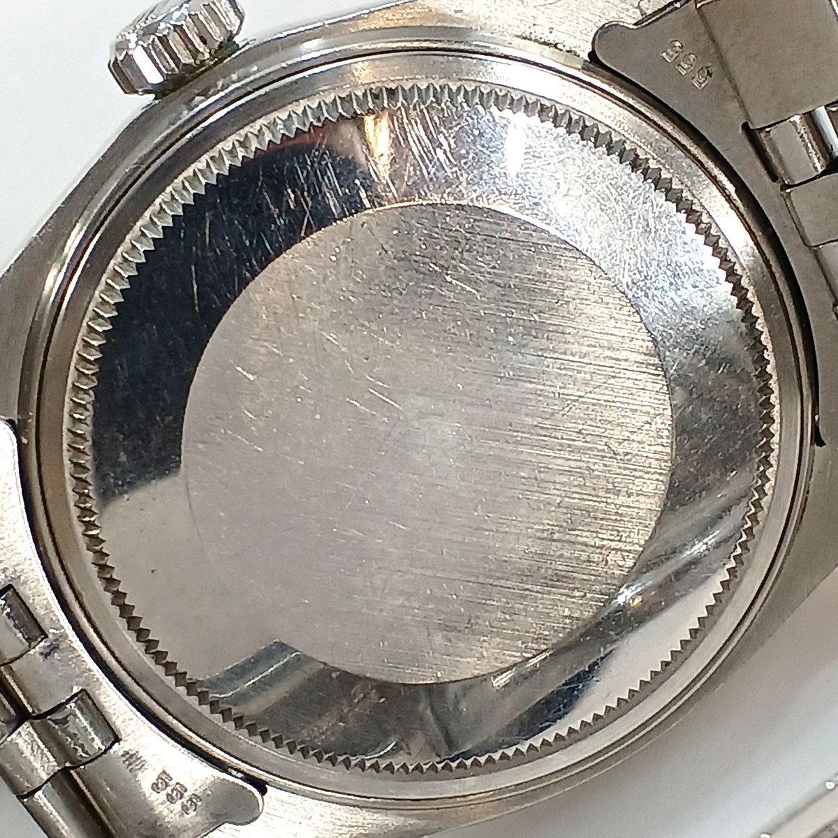 １円 ロレックス デイトジャスト 1603 メンズ 腕時計 黒文字盤 SS アンティーク 自動巻き 動作品 ブレス洗浄済み ROLEXの画像3
