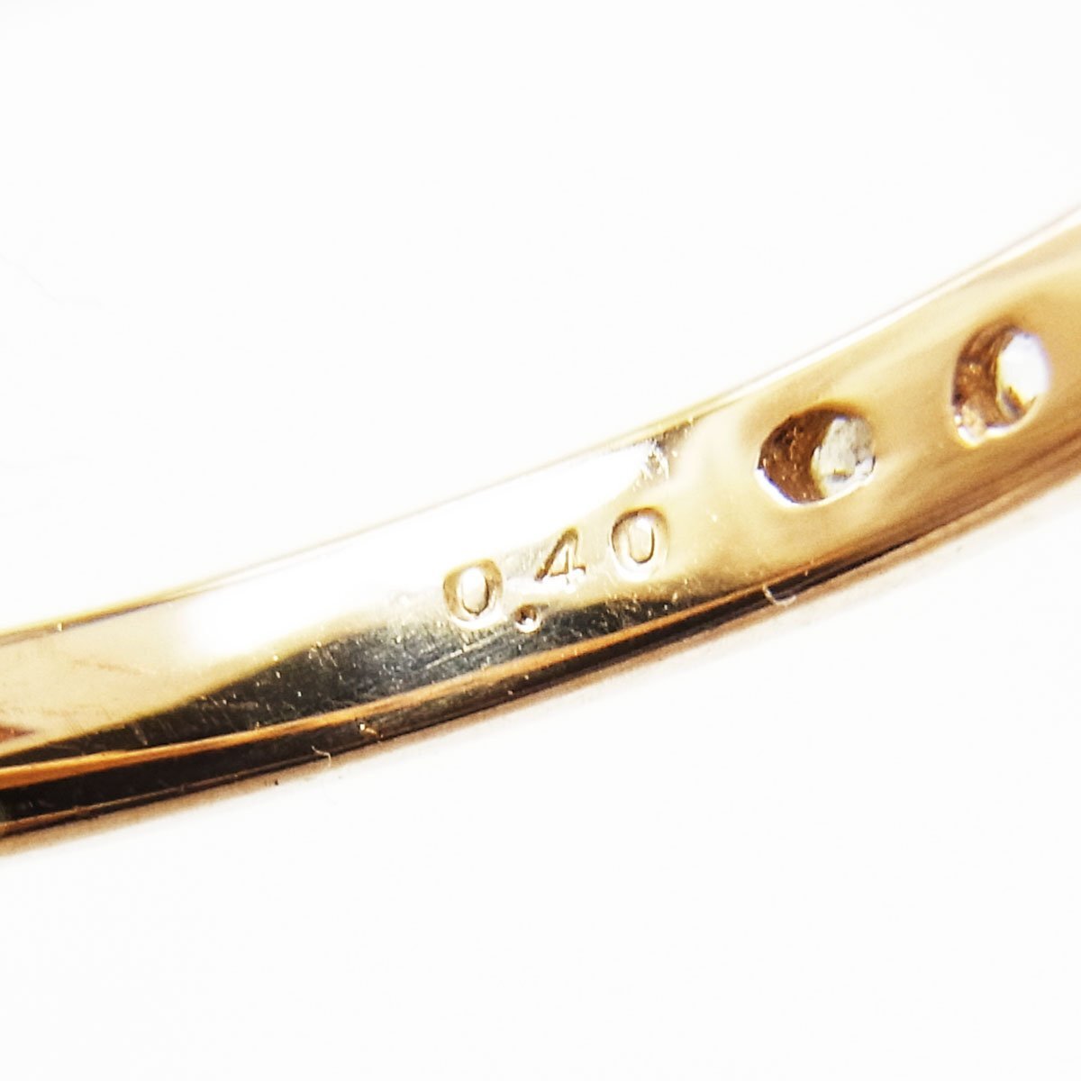 K18 リボンモチーフデザインリング ダイヤ MD0.4ct 約11号 縦幅:約3.5mm 約2.5g ゴールド 指輪 ■_画像6