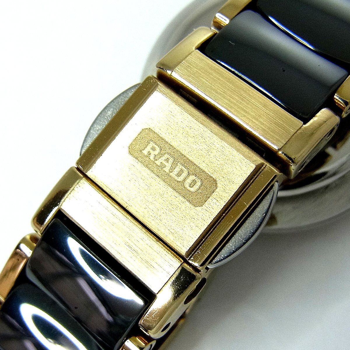 ラドー ダイヤスター 204.0302.3 レディース クォーツ 腕時計 2針 SS セラミック ブラック×ゴールドカラー DIASTAR RADO 稼動品 ∞の画像7