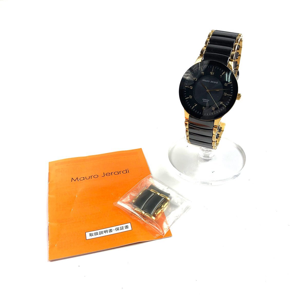 マウロジェラルディ ソーラー セラミック MJ043-1 腕時計 稼働品 Mauro Jerardi 中古品 ♪の画像8