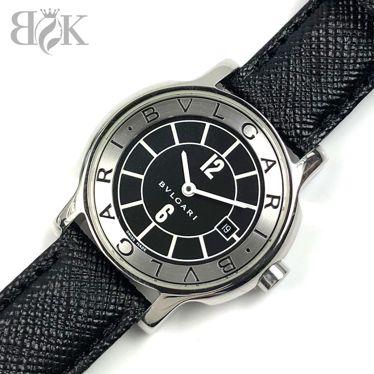 ブルガリ ソロテンポ ST29S レディース 腕時計 クオーツ 黒文字盤 デイト 稼働品 中古品 BVLGARI ♪の画像1