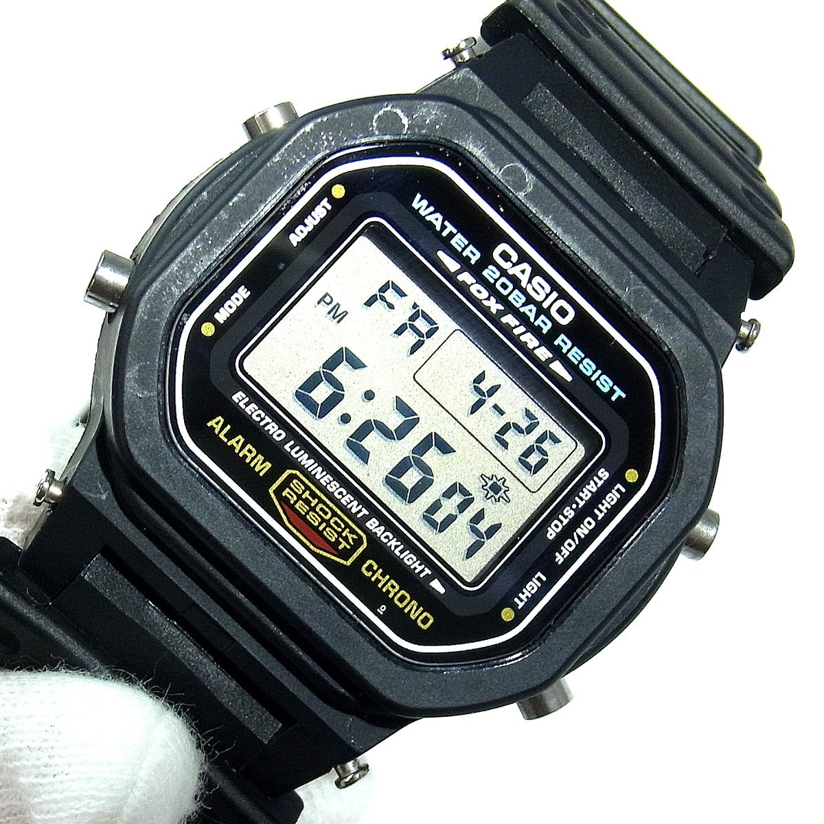 カシオ G-SHOCK 5600 SERIES DW-5600E-1 メンズ クォーツ デジタル 腕時計 ブラック CASIO ケースカバー欠品/ライト不良 稼働品 ∞_画像3