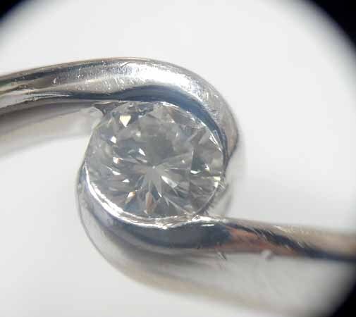 カメリア プラチナ ジュエリー 1粒ダイヤ リング Pt850 指輪 0.20ct 約4.8g 11号 鑑定書付 ◆_画像2