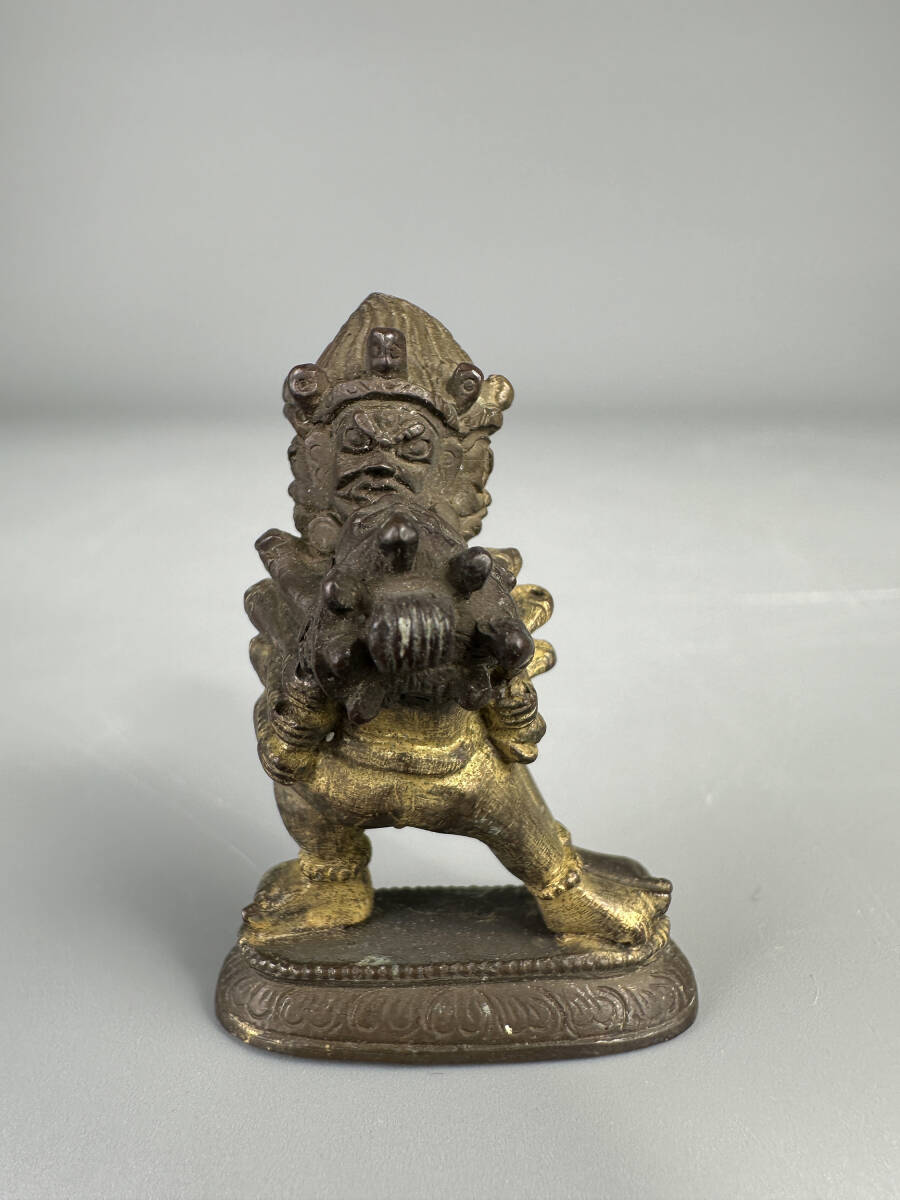 仏教美術 18~19世紀 金銅製 豆仏 2点セット 仏像 佛像 唐物 伝来品 ネパール チベット 中国古玩 S417B20の画像2