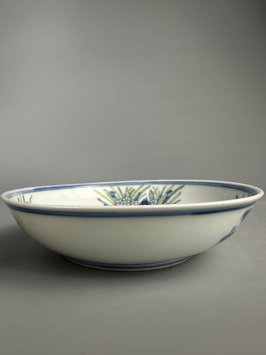 中国美術　清朝　清時代　大清光緒年製　款　粉彩花卉文盤　皿　唐物　古物保証　