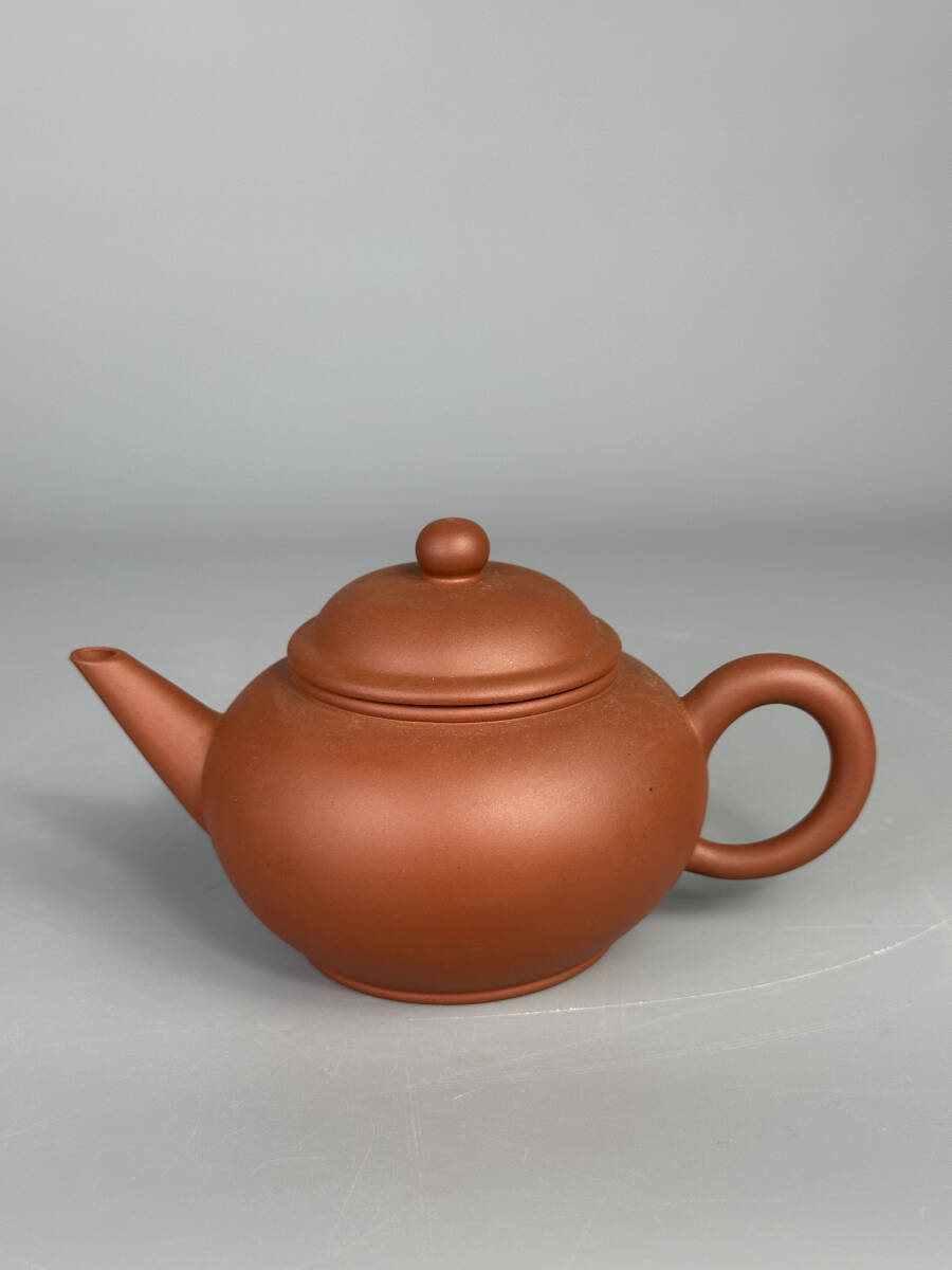中国煎茶道具 中国宜興 款 朱泥 急須 紫砂壺 唐物 茶壺 水平 時代物 美品の画像1