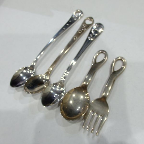 1 jpy start ultra rare TIFFANY&Co. Tiffany baby spoon Fork cutlery STERLING SILVER silver made 925 summarize . point set 30499