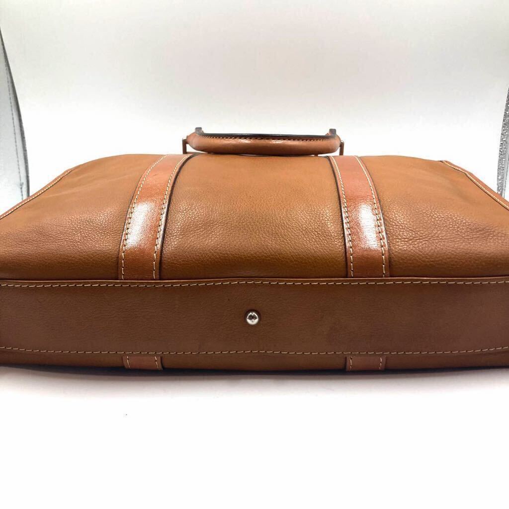 DEUX MONCXte.monksSAMSONITE Samsonite briefcase business leather 2way Camel original leather A4 shoulder bag men's commuting 