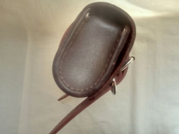  Himeji производство темно-коричневый телячья кожа ремень переключатель сумка для инструментов ( есть перевод 