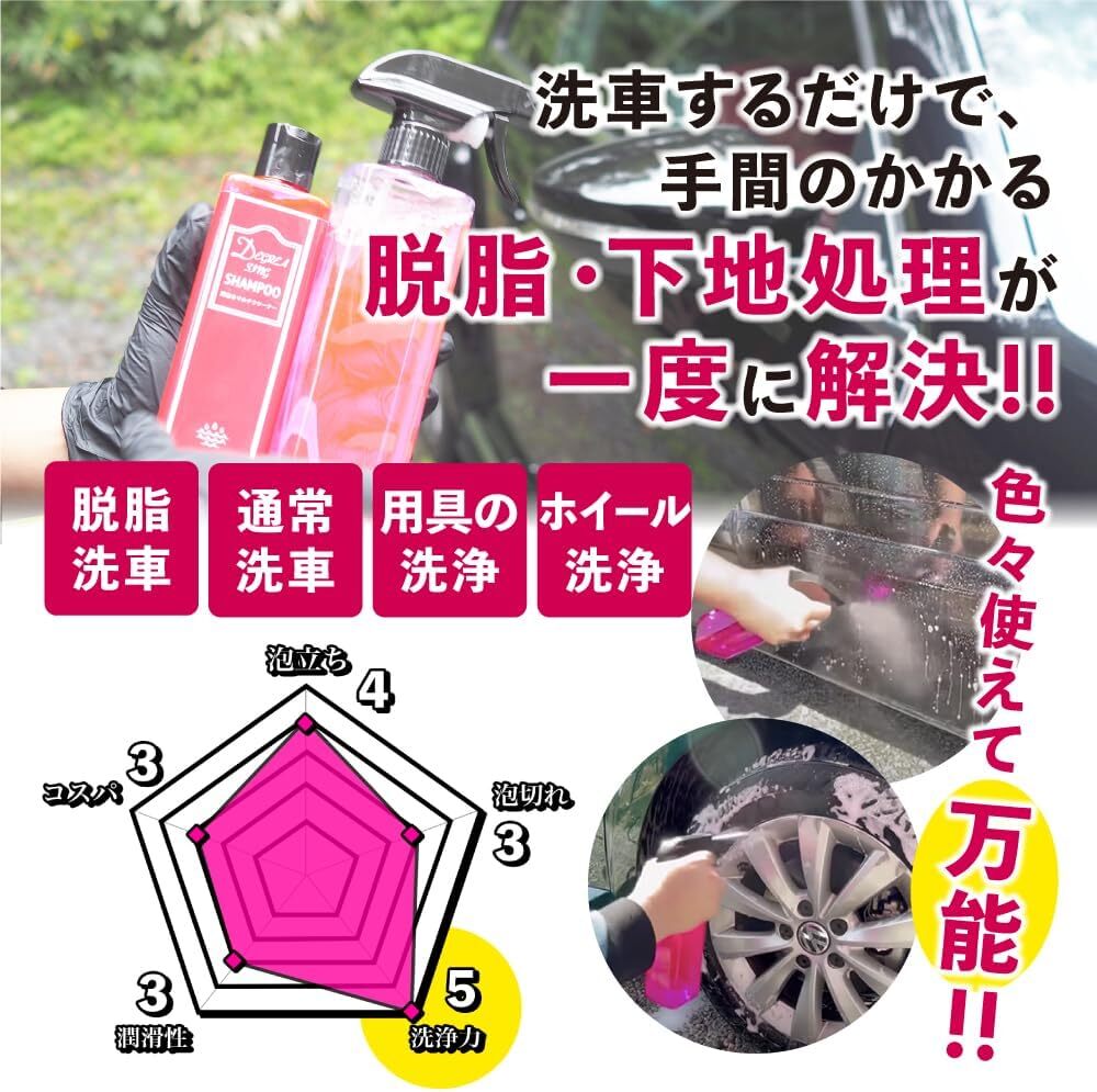 単品 【ながら洗車】脱脂シャンプー 単品 『 あなた色に染まるカーシャンプー 』洗車するだけ脱脂・下地処理まで 脱脂 カーシャンプの画像3