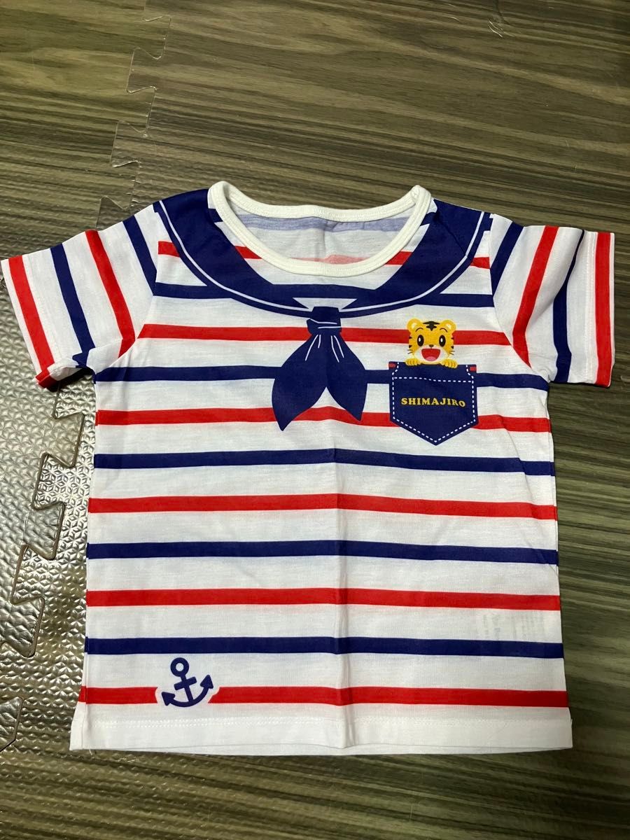 しまじろう　Tシャツ　90 美品！マリン柄　ボーダー　薄手 BABYDOLL ミッキー 半袖Tシャツ ミキハウス ホットビスケッツ