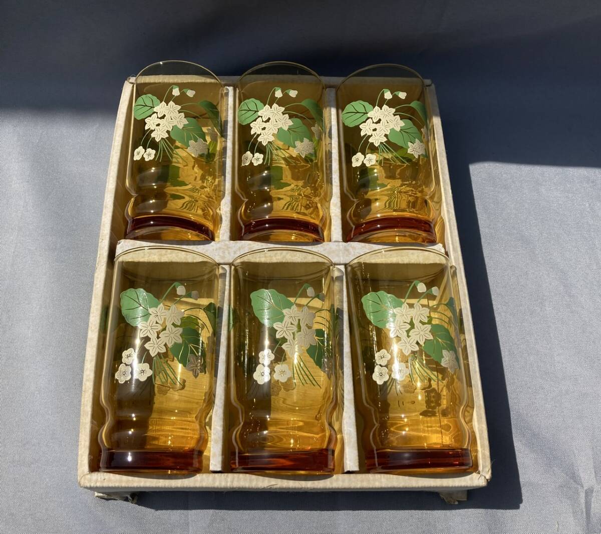 アデリアグラス ガラスコップ おもかげ草 石塚硝子 昭和レトロの画像1