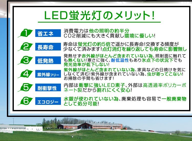 【限定セール】4本セット 1年保証 LED蛍光灯 昼光色 40W型 約120cm 直管LEDライト SMD グロー式 工事不要 照明 店舗 オフィス 省エネ_画像3