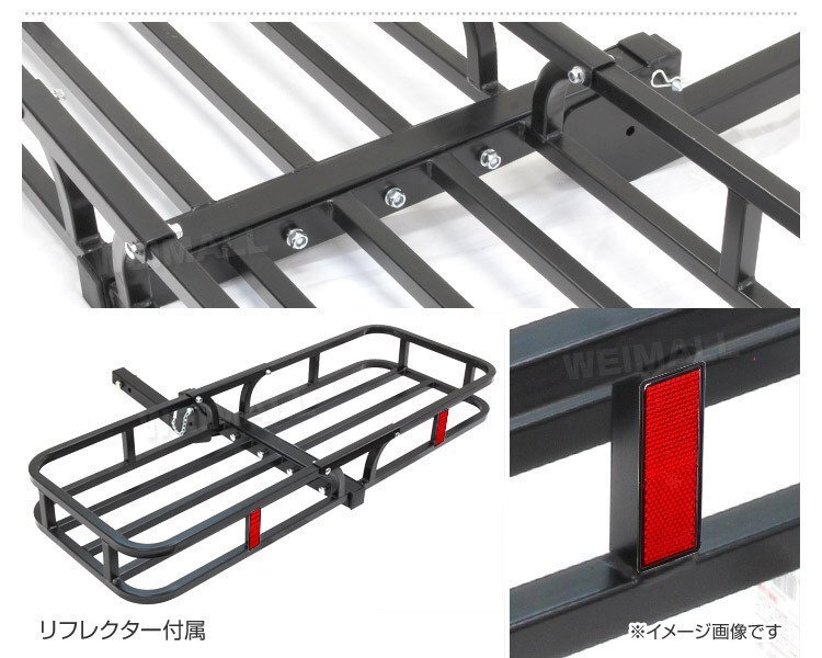 ヒッチキャリアカーゴ 最大積載226kg 幅130cm 折りたたみ式 新品 ヒッチ カーゴ メンバー ルーフ キャリア ラック アウトドア 車載 Cタイプ_画像6