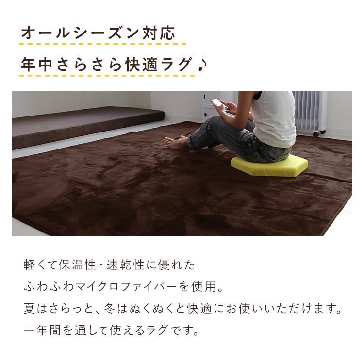 【限定セール】ラグ カーペット ラグマット Lサイズ 200x250cm 3畳 厚手 床暖房 低反発 絨毯 北欧 リビングマット 滑り止め ダークグレーの画像3