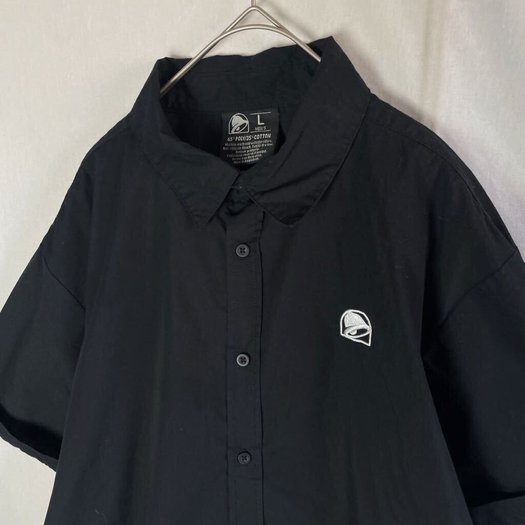 HPI TACO BELL 半袖ワークシャツ　古着　Lサイズ　ブラック　WORKWEAR_画像2