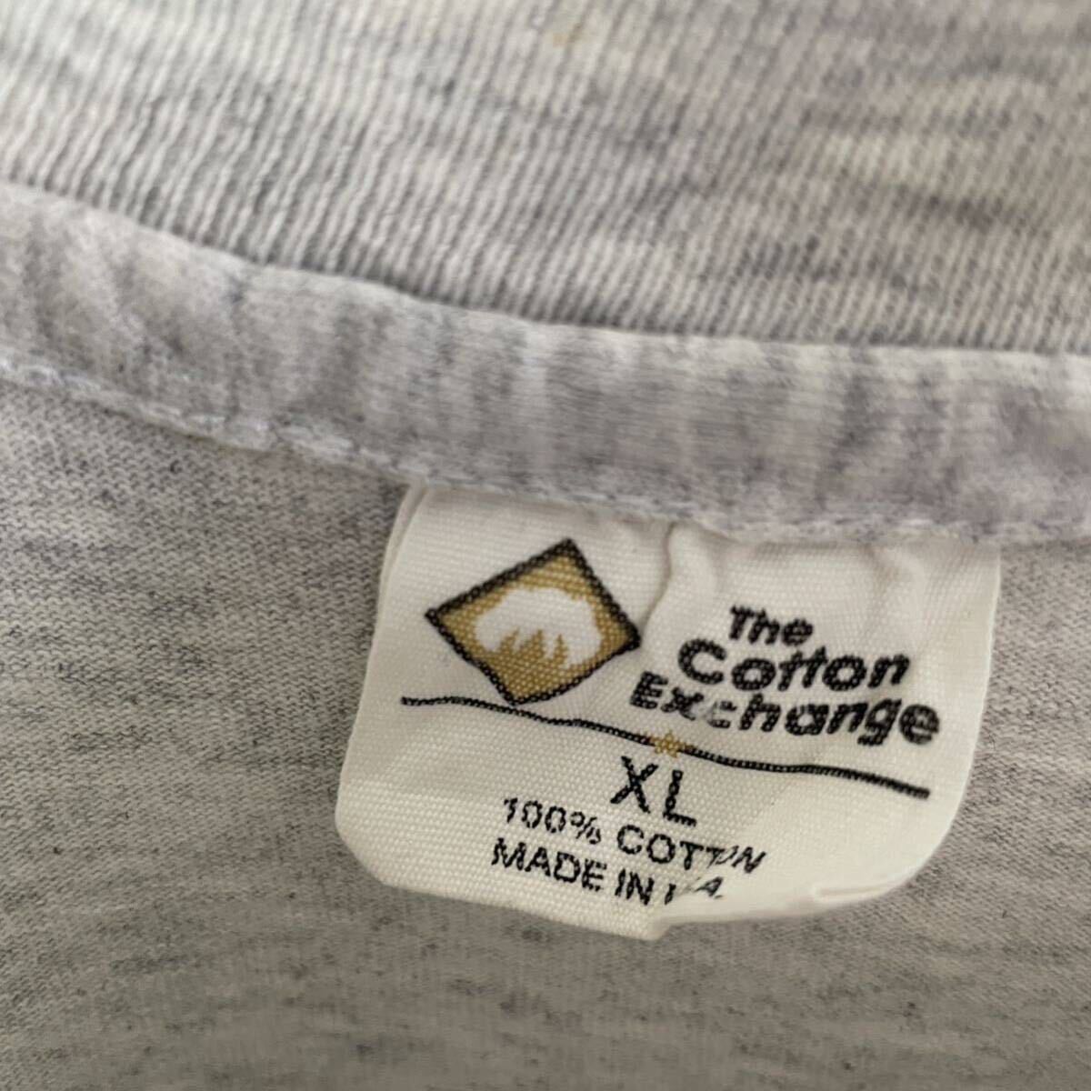 90's the cotton exchange アメリカ製　長袖プリントTシャツ　古着　XLサイズ　グレー　ロンT ヴィンテージ _画像4