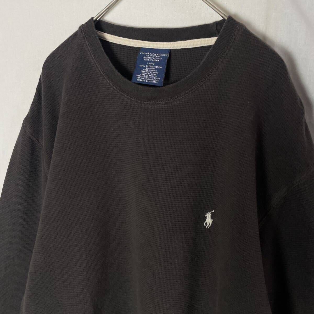 POLO RALPH LAUREN SLEEP WEAR 古着　Lサイズ　ダークブラウン　ロンT_画像2