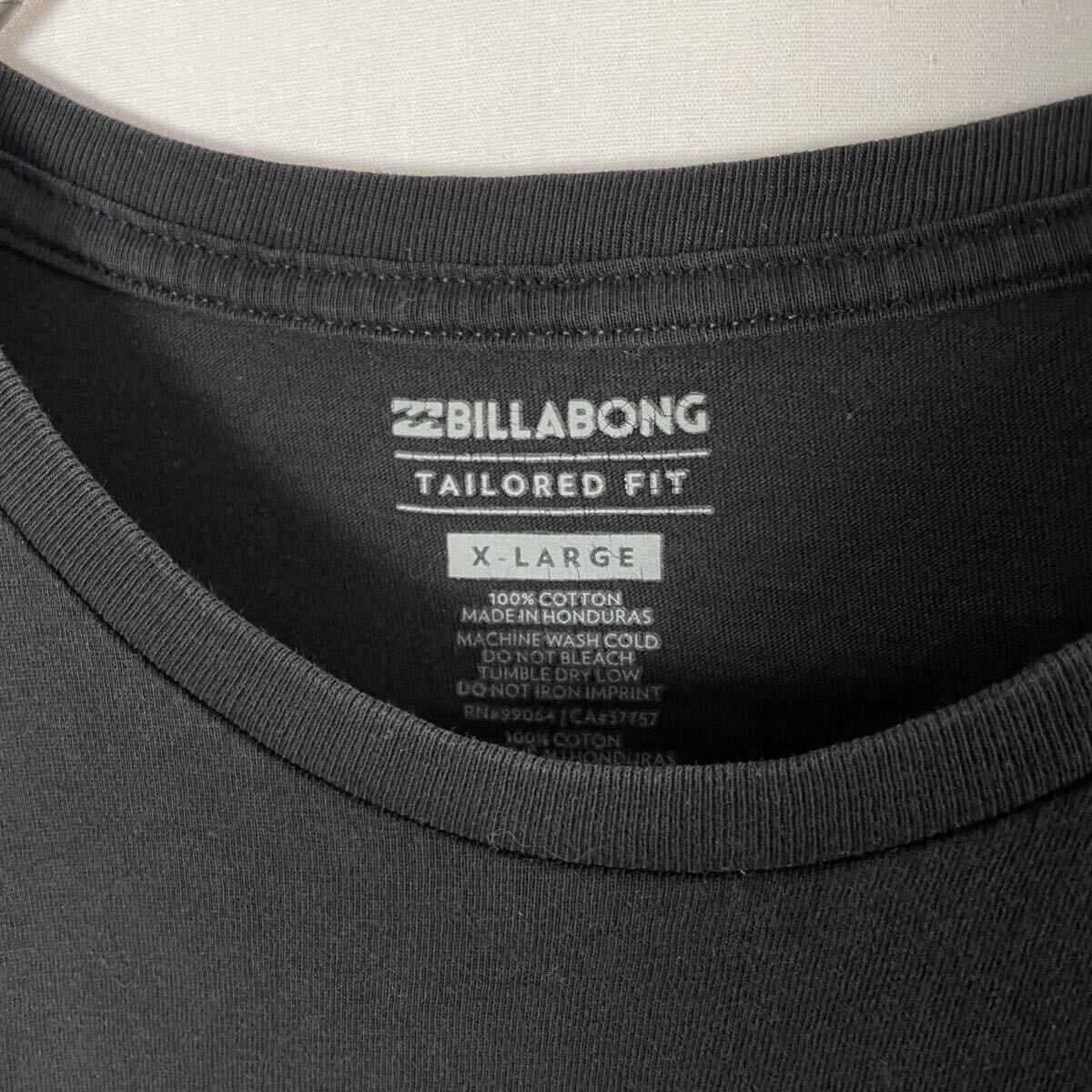 BILLABONG 半袖プリントTシャツ 古着 XLサイズ ブラックの画像3